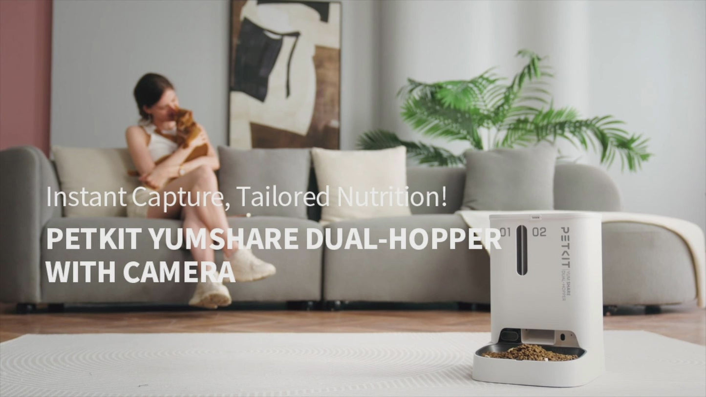 Distributor for Petkit, Catlink and Pidan - Petland Company Limited PETKIT SMART PET FEEDER - YUMSHARE DUAL HOPPER WITH CAMERA PETKIT CAT DOG