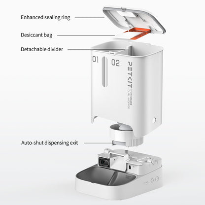 Distributor for Petkit, Catlink and Pidan - Petland Company Limited PETKIT SMART PET FEEDER - YUMSHARE DUAL HOPPER WITH CAMERA PETKIT CAT DOG