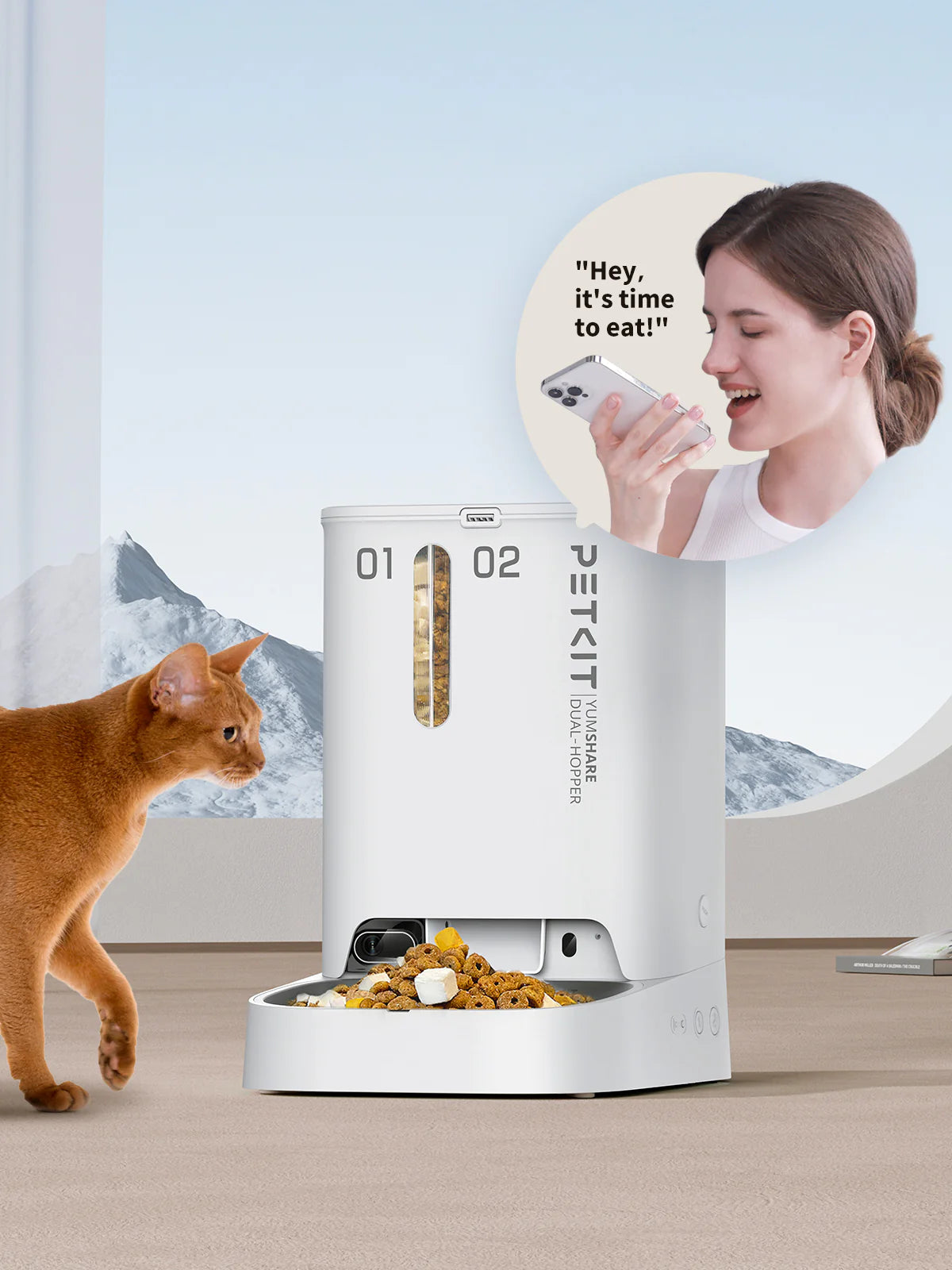 Distributor for Petkit, Catlink and Pidan - Petland Company Limited PETKIT SMART PET FEEDER - YUMSHARE DUAL HOPPER WITH CAMERA PETKIT CAT DOG